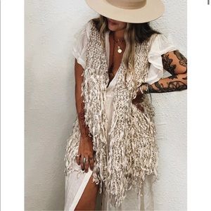 NWT Umgee faux mohair fur fringe vest, size s/m